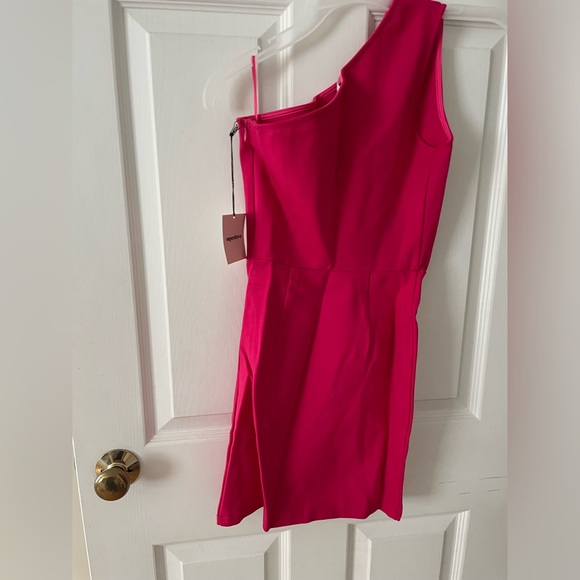 Nava Asymmetrical Mini Dress in Hot Pink - Picture 11 of 11